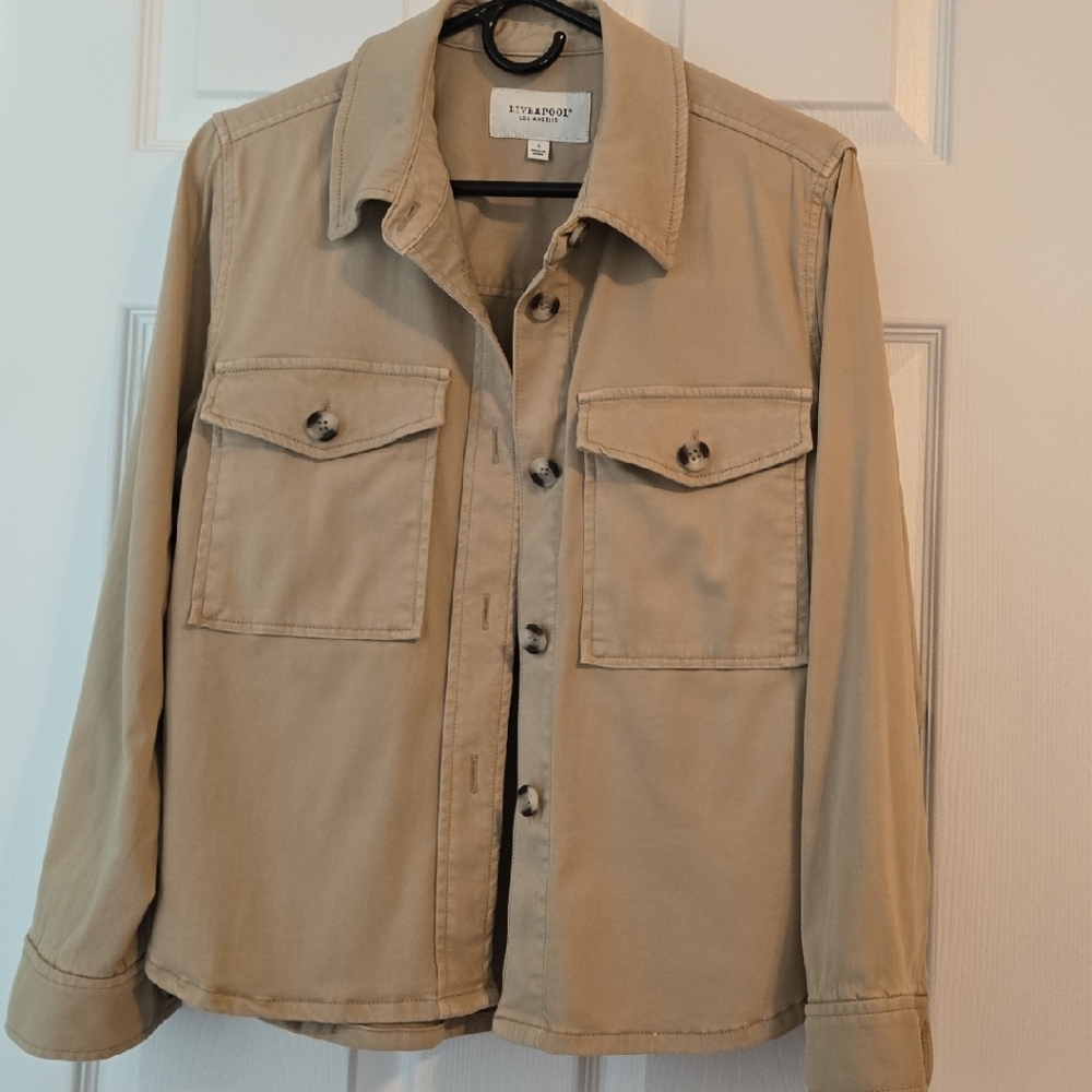 NWOT - Liverpool - Tan Lightweight Shirt Jacket with Belt